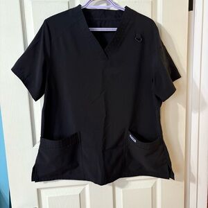 Black V-Neck Scrub Top by MOBB